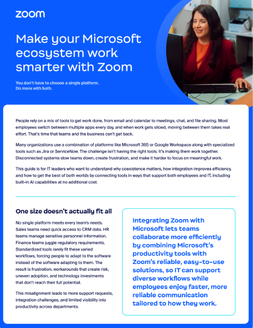 Make your Microsoft ecosystem work smarter with Zoom