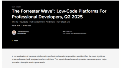 Forrester Wave™: ServiceNow is a Leader in Low-Code Platforms for Pro Developers
