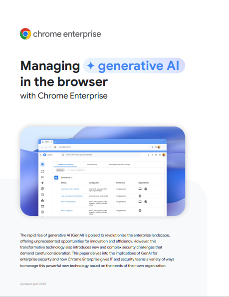 Managing generative AI in the browser with chrome enterprise